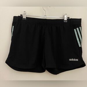 Adidas Shorts Black with Mint Green Stripes